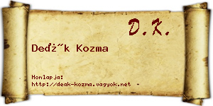 Deák Kozma névjegykártya